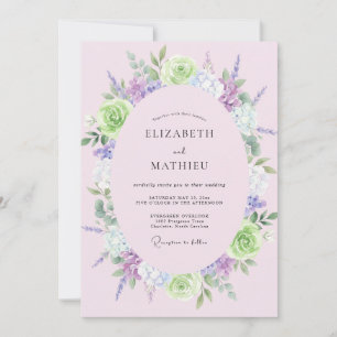 Invitación Boda con Hojas de Lavanda y Lima