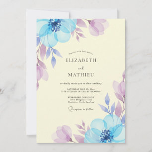 Invitación Boda con Hojas de Lila y Aciano