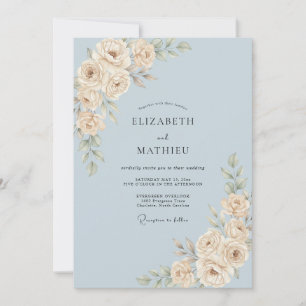 Invitación Boda con Hojas de Marfil Azure