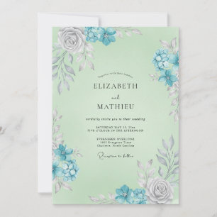 Invitación Boda con Hojas de Menta Azure