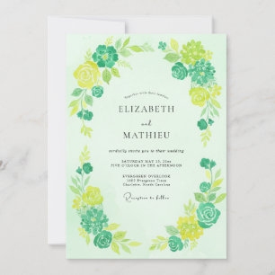 Invitación Boda con Hojas de Menta y Limón