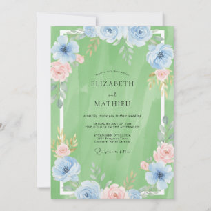 Invitación Boda con Hojas de Pistacho Azure