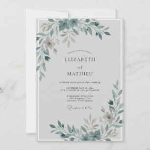 Invitación Boda con Hojas de Pizarra Silenciada
