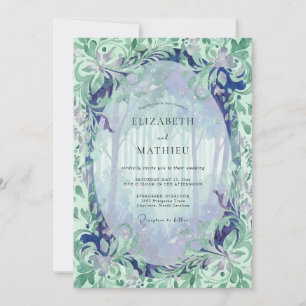Invitación Boda con Hojas de Vinca de Menta