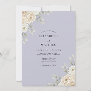 Invitación Boda con Hojas y Crema de Lavanda