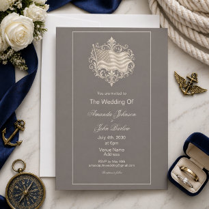 Invitación Boda con Honores Militares de la Bandera Americana