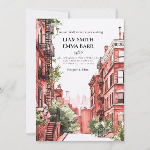 Invitación Boda con horizonte de la ciudad de Nueva York