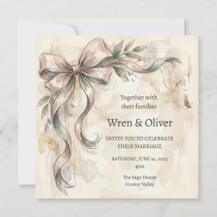 Invitación Boda con Lazo de Magnolia