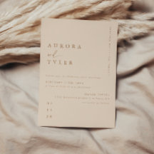 Boda con letra beige moderna