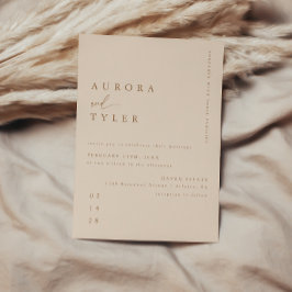 Invitación Boda con letra beige moderna