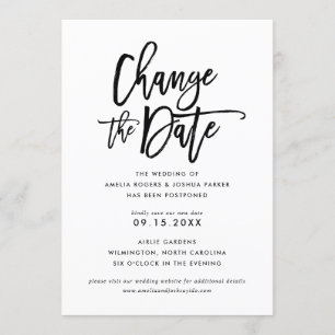 Invitación Boda con letra de mano de Moda  Cambiar La Fecha