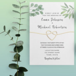 Invitación Boda con Letra Elegante de Eucalipto Moderno