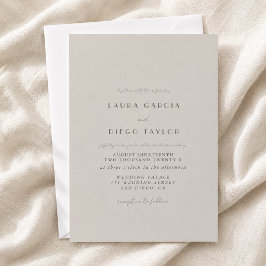 Invitación Boda con letra script gris pastel