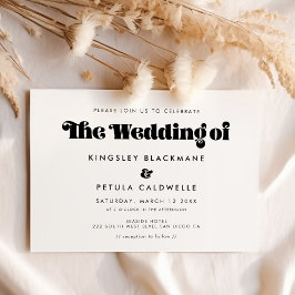 Invitación Boda con letra vintage retro