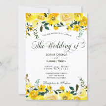 Boda con letras de color amarillo rosa amarillo ve