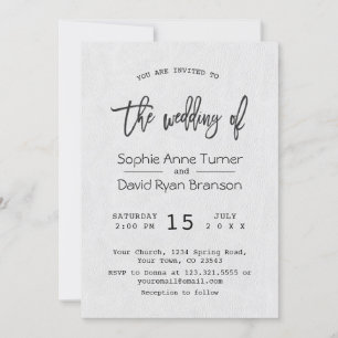 Invitación Boda con letras de mano de escritura mínima modern