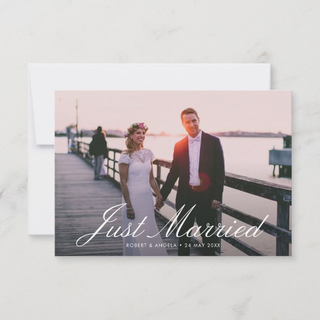 invitación boda con letras modernas (Anverso)