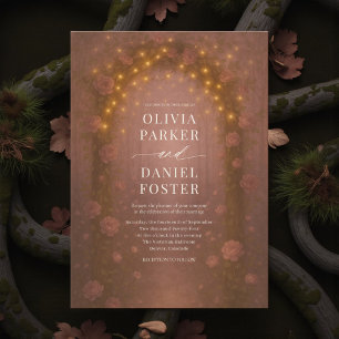 Invitación Boda con Luces de Hadas del Bosque Encantado Román