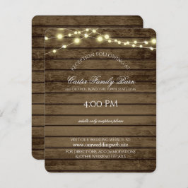 Invitación Boda con Luces Rústicas y Detalles de Madera de Gr