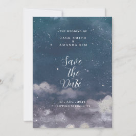 Invitación boda con luz de luna de noche estrellada Guardar f