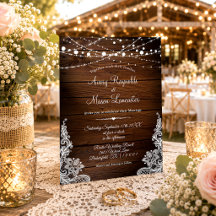 Boda con Madera Rústica y Luces de Cuerda entre En