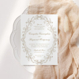 Invitación Boda con marco barroco romántico ornamentado