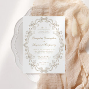 Invitación Boda con marco barroco romántico ornamentado