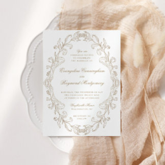 Invitación Boda con marco barroco romántico ornamentado