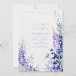 Invitación Boda con Marco de Oro Muscari Aquarela Violeta Pro