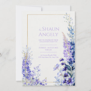 Invitación Boda con Marco de Oro Muscari Aquarela Violeta Pro