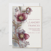 Boda con Marco de Purpurina Dorada y Hellebore de 