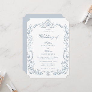 Invitación Boda con marco vintage victoriano