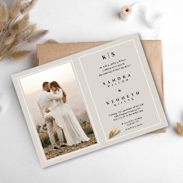 Invitación Boda con marcos de fotos clásicos y elegantes para
