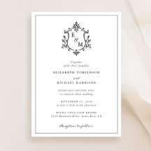 Boda con Monograma de Elegante Escudo