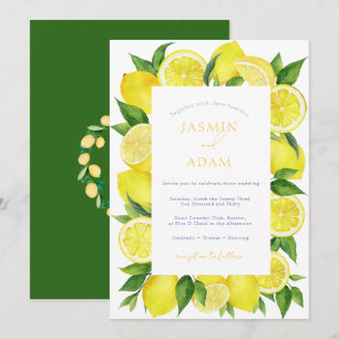 Invitación Boda con Monograma de Limón Italiano