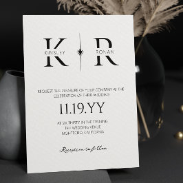 Invitación Boda con Monograma Elegant Flare