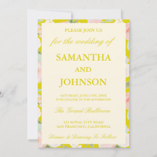 Invitación Boda con Monograma Floral de Cítrico Moderno de Is