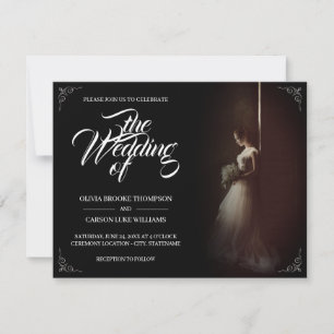 invitación boda con novia de pie - Clásico