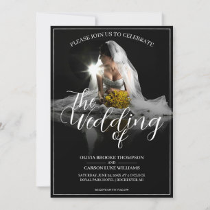 Invitación boda con novia sentada - Clásico