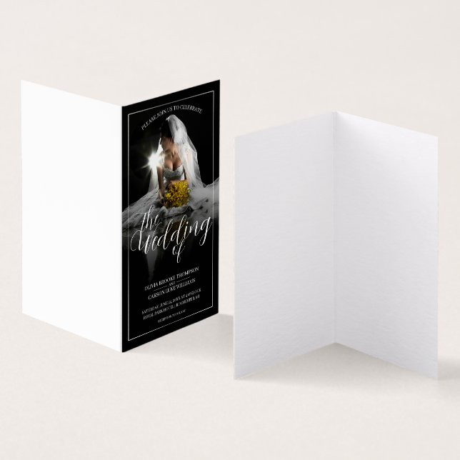 Invitación boda con novia sentada - Clásico (Interior y exterior)