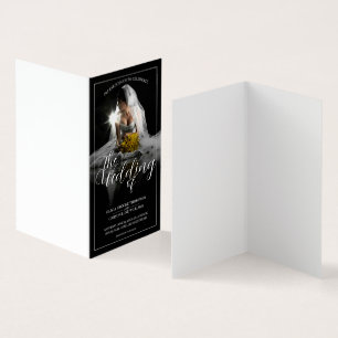 Invitación boda con novia sentada - Clásico