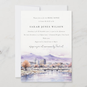Invitación Boda con paisaje en acuarela de Boise, Idaho