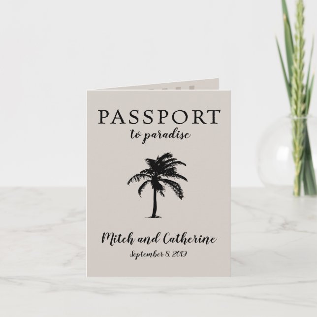 Invitación Boda con pasaporte Manuel Antonio Costa Rica (Anverso)