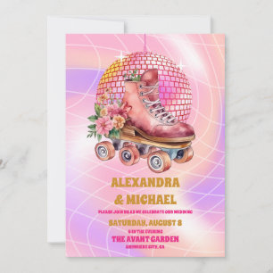 Invitación Boda con patines retro divertida