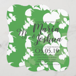 Invitación Boda con Patrón de Silo de Limón Verde Brillante F