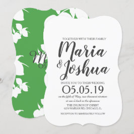 Invitación Boda con patrón de silo de limón verde brillante f
