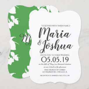 Invitación Boda con patrón de silo de limón verde brillante f
