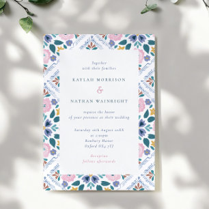 Invitación Boda con patrón floral grandmilenario