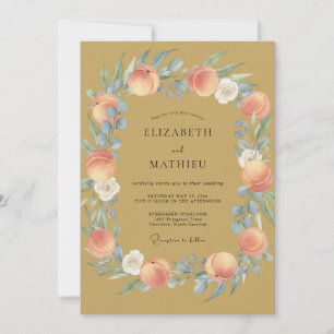 Invitación Boda con Peonía Mostaza Albaricoque