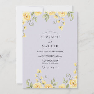 Invitación Boda con Pétalo Amarillo Periwinkle